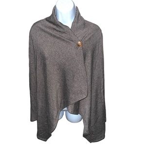 Bobeau Gray Button Wrap Cardigan - S